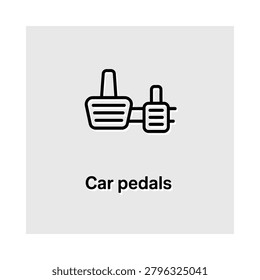 Car Pedals Line Icon On Light Gray Background