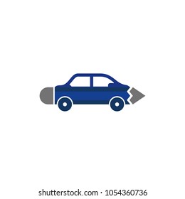 Car Pencil Logo Icon Design