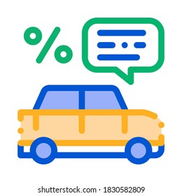 Car Percent Quote Icon Vector. Outline Car Percent Quote Sign. Isolated Contour Symbol Illustration