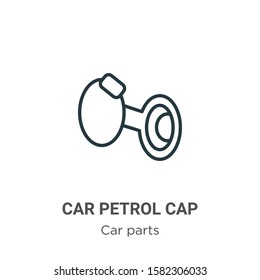 Car petrol cap outline vector icon. Thin line black car petrol cap icon, flat vector simple element illustration from editable car parts concept isolated on white background