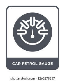 car petrol gauge icon vector on white background, car petrol gauge trendy filled icons from Car parts collection, car petrol gauge simple element illustration