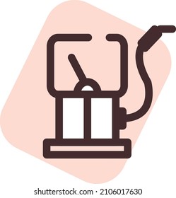 Estación de gasolina para autos, ilustración, vector sobre fondo blanco.