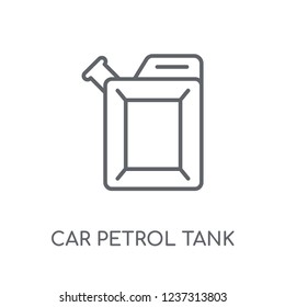 car petrol tank linear icon. Modern outline car petrol tank logo concept on white background from car parts collection. Suitable for use on web apps, mobile apps and print media.