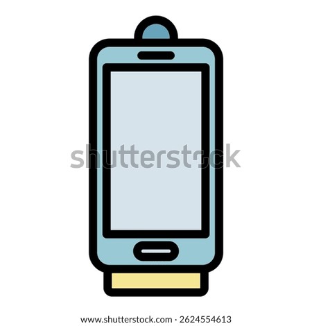 Car phone holder icon. Outline car phone holder vector icon color flat isolated