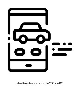 Car Phone Screen Icon Vector. Outline Car Phone Screen Sign. Isolated Contour Symbol Illustration