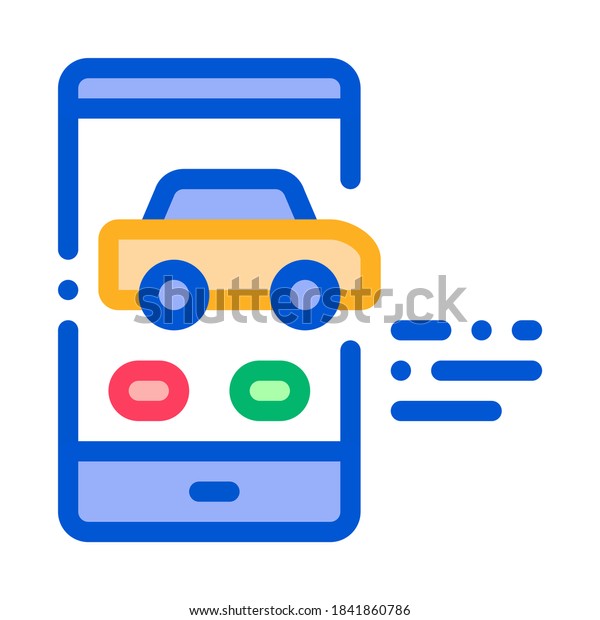 Car Phone Screen Icon Vector.\
Outline Car Phone Screen Sign. Isolated Contour Symbol\
Illustration