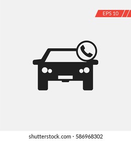 Car with phone sign vector icon