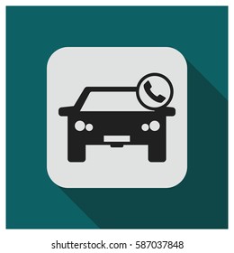 Car with phone sign vector icon