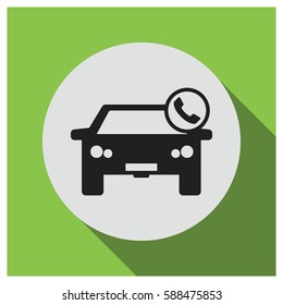 Car with phone sign vector icon