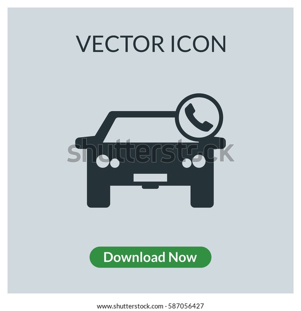 Car with phone sign vector\
icon