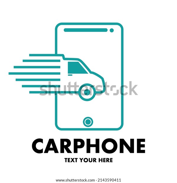 Car phone vector logo\
template. This design use truck symbol. Suitable for check tracking\
from mobile.