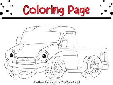 car pickup coloring page. vehicle coloring book for children