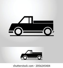Car pickup model transport vehicle silhouette style icon design