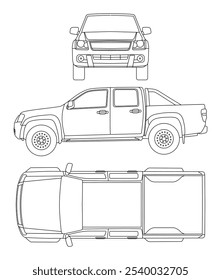 Modelo de la cabina doble de la camioneta de la recogida del coche