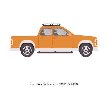A car pickup truck in a flat style on an isolated white background. Vector illustration