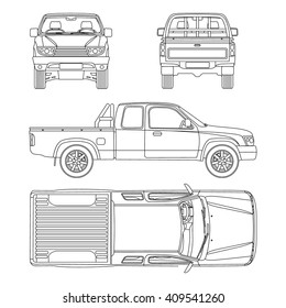 1,355 Pickup truck line drawing Images, Stock Photos & Vectors ...