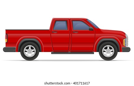 car pickup vector illustration isolated on white background
