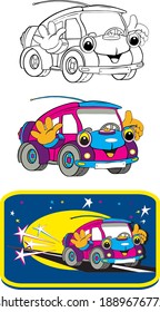 Car, picture of a car for coloring and children's games, fun toys, cartoons