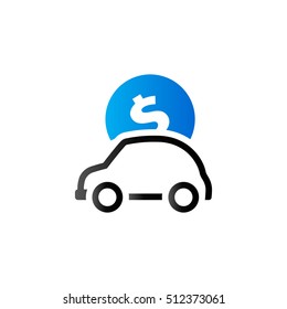 Car piggy bank icon in duo tone color. Saving banking automotive