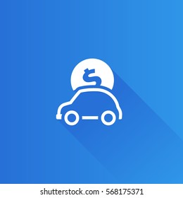 Car piggy bank icon in Metro user interface color style. Saving banking automotive