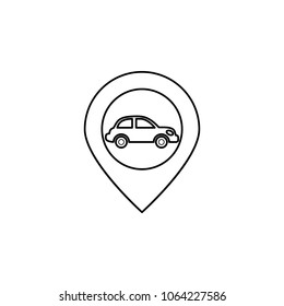 car in pin icon. Element of Car sales and repair for mobile concept and web apps. Thin line  icon for website design and development, app development. Premium icon on white background