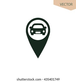 car and pin icon, vector design