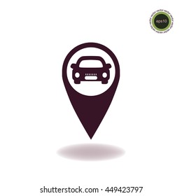 car and pin icon, vector design
