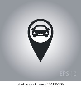 car and pin icon, vector design