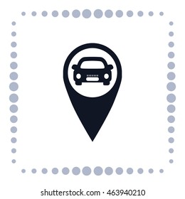car and pin icon, vector design
