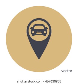 car and pin icon, vector design