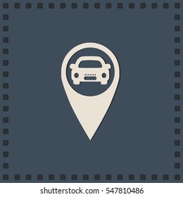 car and pin icon, vector design