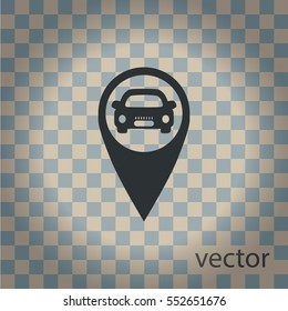 car and pin icon, vector design