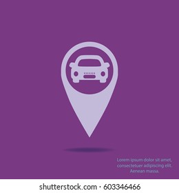 car and pin icon, vector design