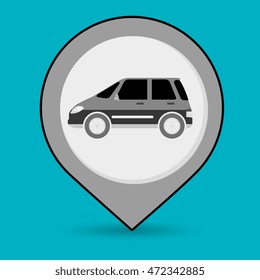 car pin location icon vector illustration design