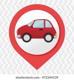 car pin location icon vector illustration design