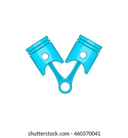 Car piston icon in cartoon style on a white background