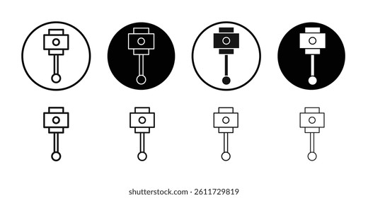 Car Piston Icon Flat simple outline set