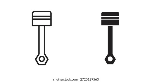 Ilustración del icono del pistón del coche, Vector delgado de la línea, muestra del Diseño web,