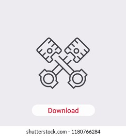 Car piston icon isolated on background. Mechanical symbol modern, simple, vector, icon for website design, mobile app, ui. Vector Illustration
