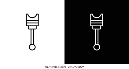 Icono del pistón del coche - estilo de la línea. diseño de la Plantilla del símbolo