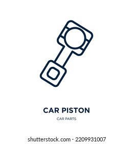 car piston icon from car parts collection. Thin linear car piston, auto, automobile outline icon isolated on white background. Line vector car piston sign, symbol for web and mobile