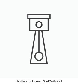 Car Piston icon in thin black lines