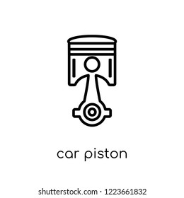 car piston icon. Trendy modern flat linear vector car piston icon on white background from thin line Car parts collection, outline vector illustration