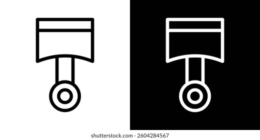 Car Piston icons vectors set in stroke line style.