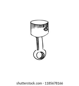car piston isolated on white background, vector illustration