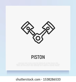 Car piston thin line icon. Modern vector illustration for car service.