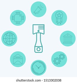 Car piston vector icon sign symbol