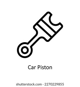 Iconos de contorno del vector del pistón del coche. Material gráfico simple