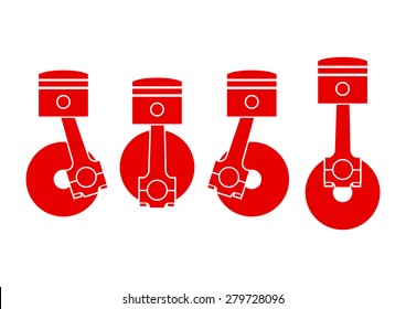 Car pistons on white background 
