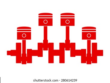 Car pistons on white background 
